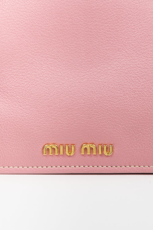 Miu Miu Leather Medium Madras Tote