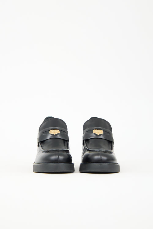 Miu Miu Leather Penny Heeled Loafer
