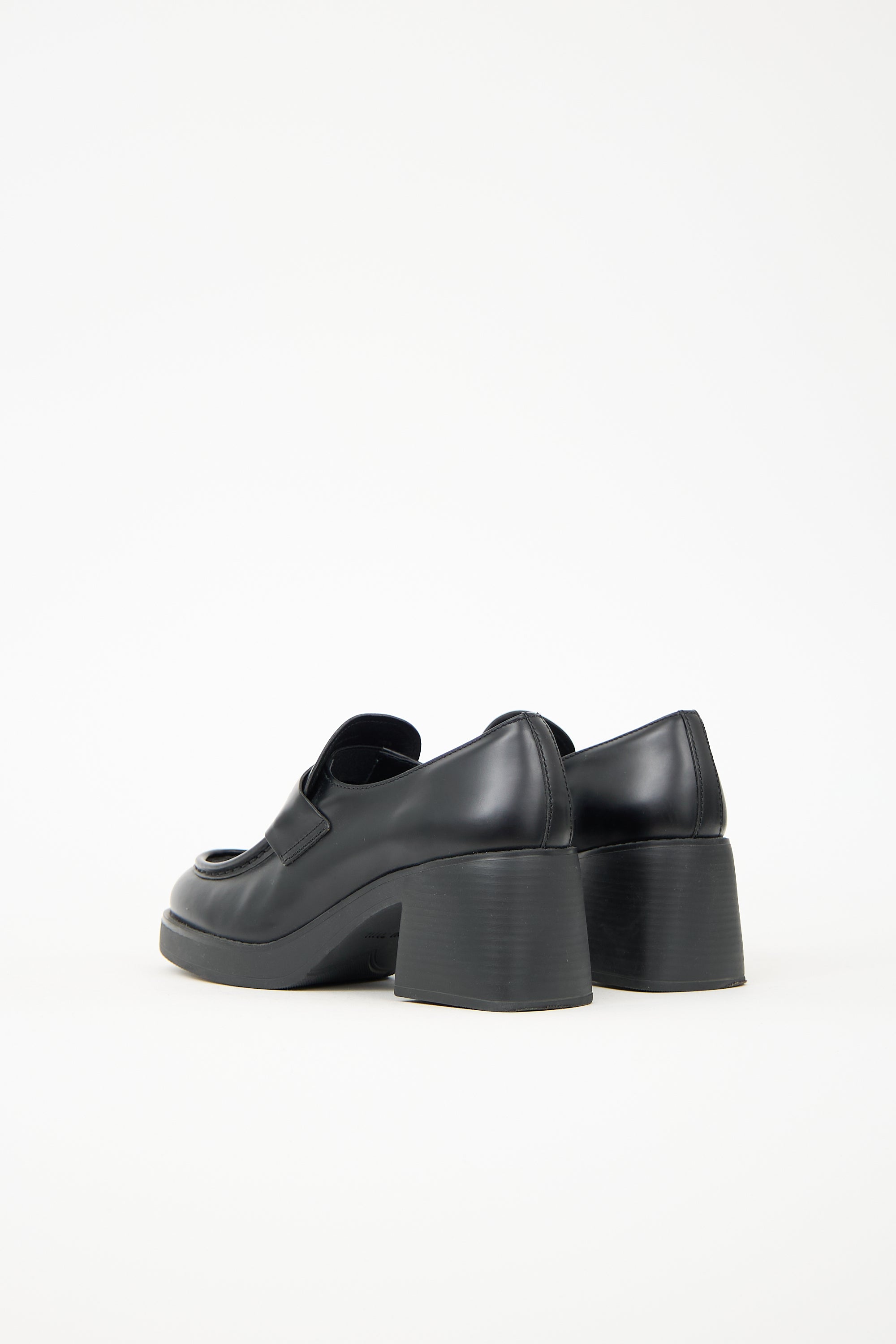 Miu Miu Leather Penny Heeled Loafer