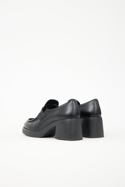 Miu Miu Leather Penny Heeled Loafer