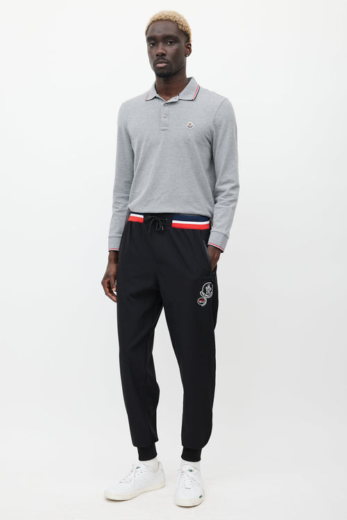 Moncler Black & Multicolour Striped Jogger