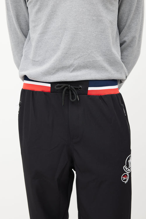 Moncler Black & Multicolour Striped Jogger
