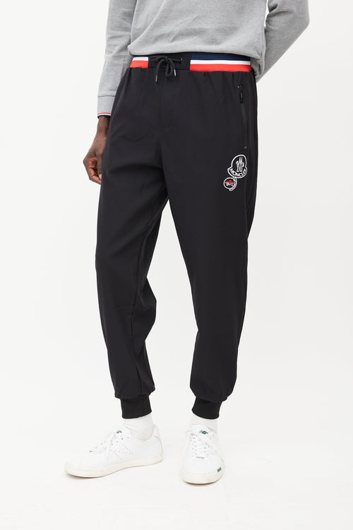 Moncler Black & Multicolour Striped Jogger