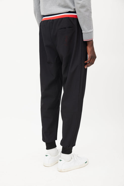 Moncler Black & Multicolour Striped Jogger