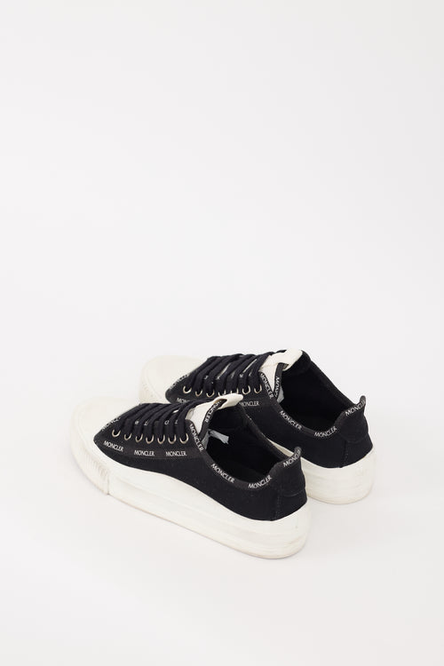 Moncler Black & White Canvas Glissiere Sneaker