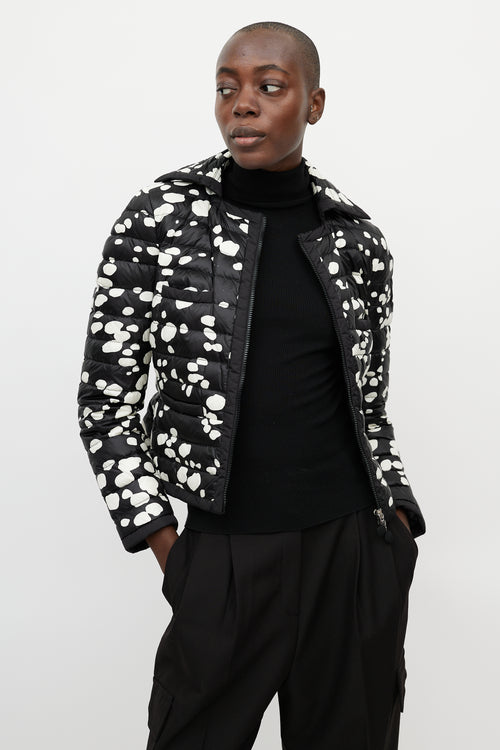 Moncler Black & White Dotted Nylon Jacket