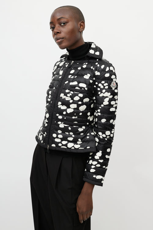 Moncler Black & White Dotted Nylon Jacket