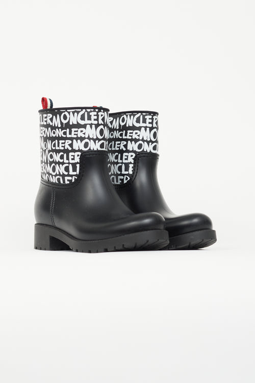 Moncler Black & Multicolour Logo Ginette Boot