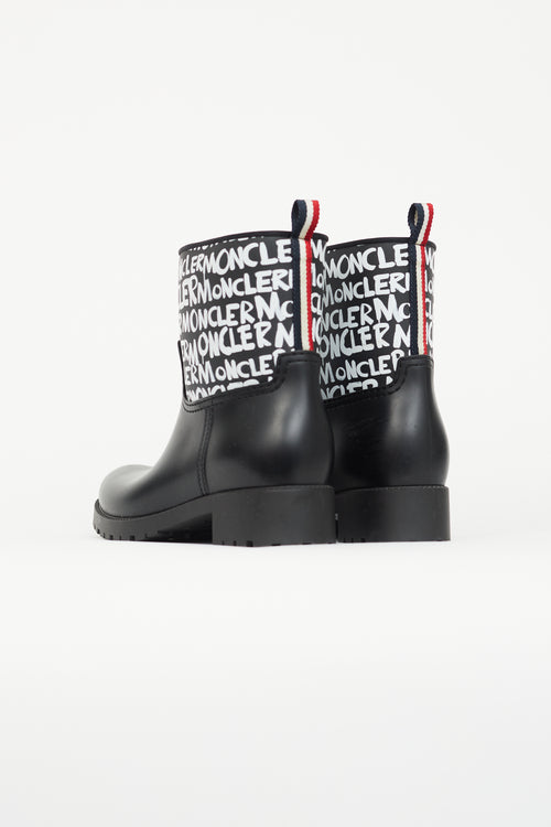 Moncler Black & Multicolour Logo Ginette Boot