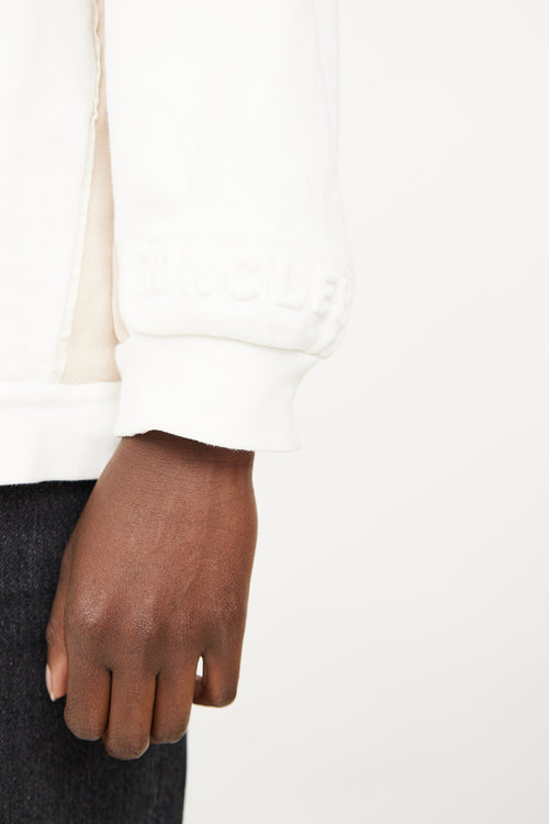 Moncler White & Beige Crewneck Top