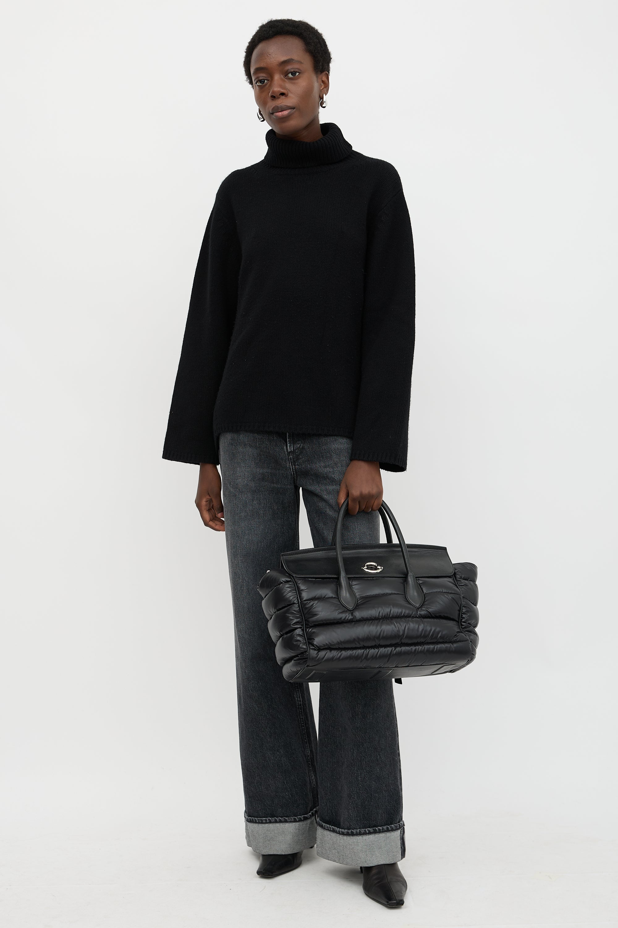 Moncler Leather & Nylon Padded Evera Bag