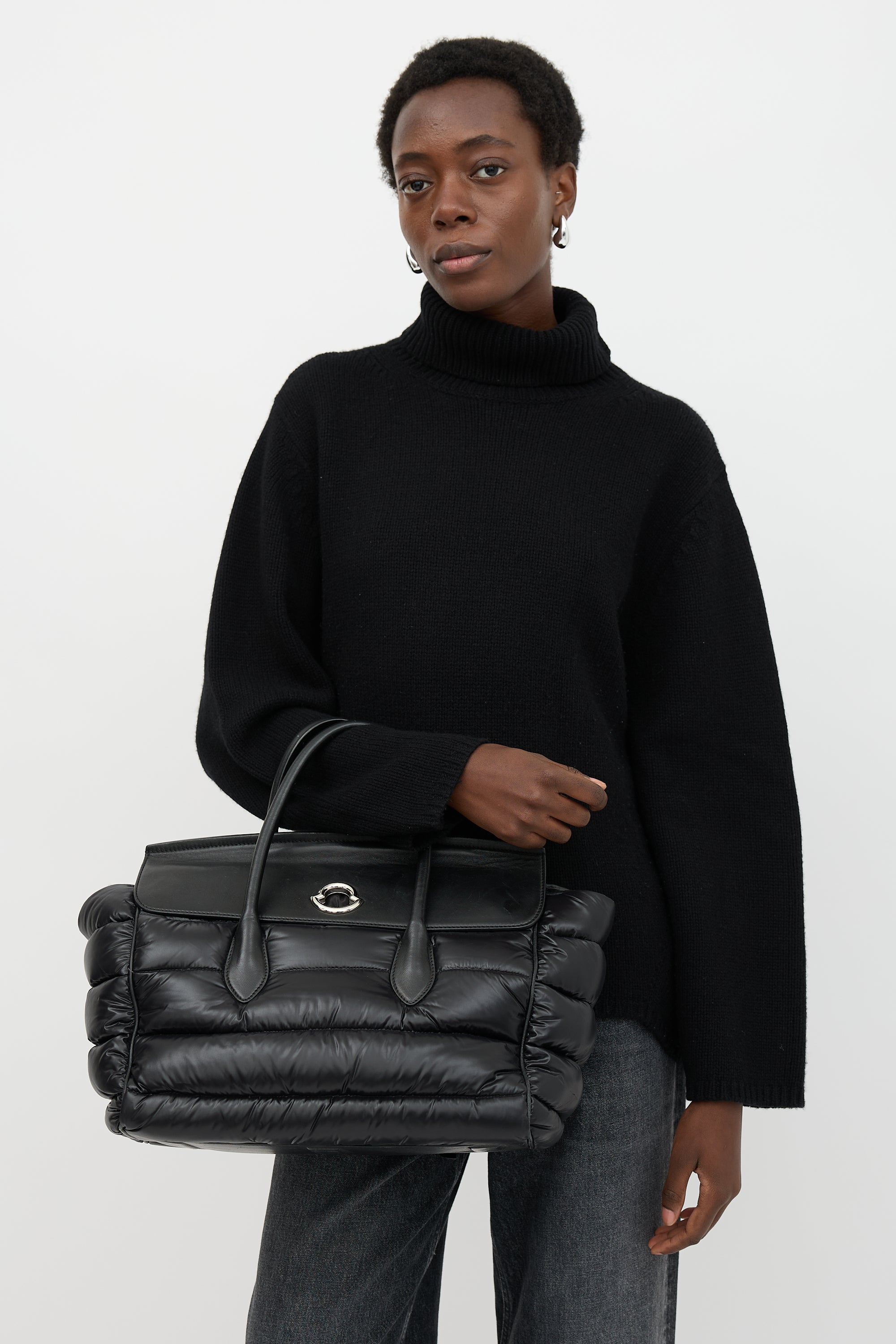 Moncler Leather & Nylon Padded Evera Bag