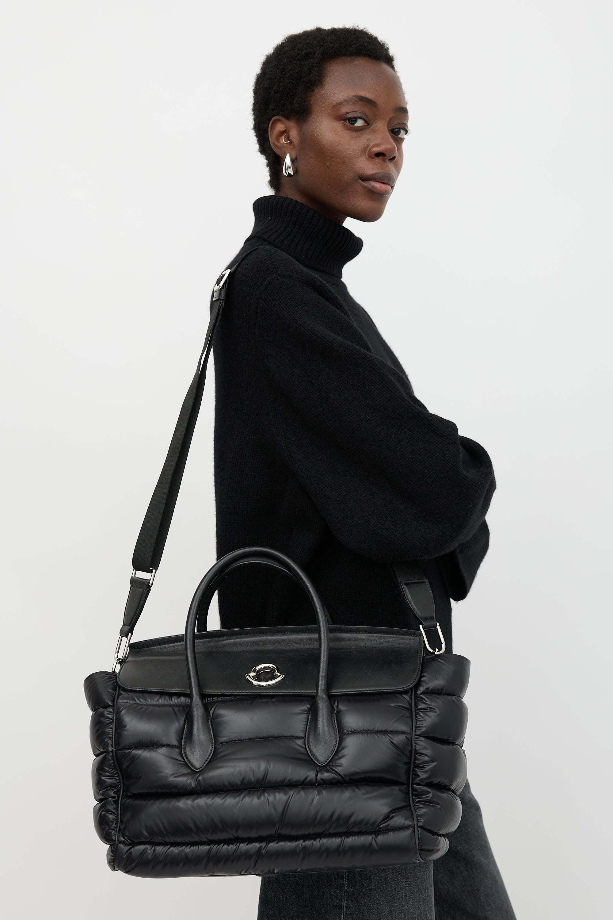Moncler Leather & Nylon Padded Evera Bag
