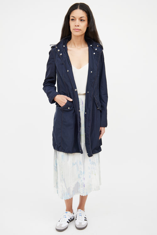 Moncler Navy Argelia Hooded Anorak Jacket