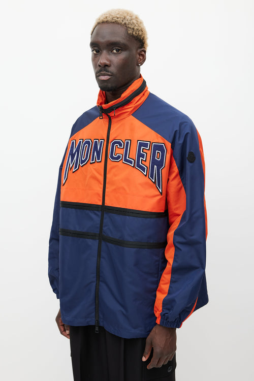 Moncler Orange & Navy Copernicus Logo Jacket