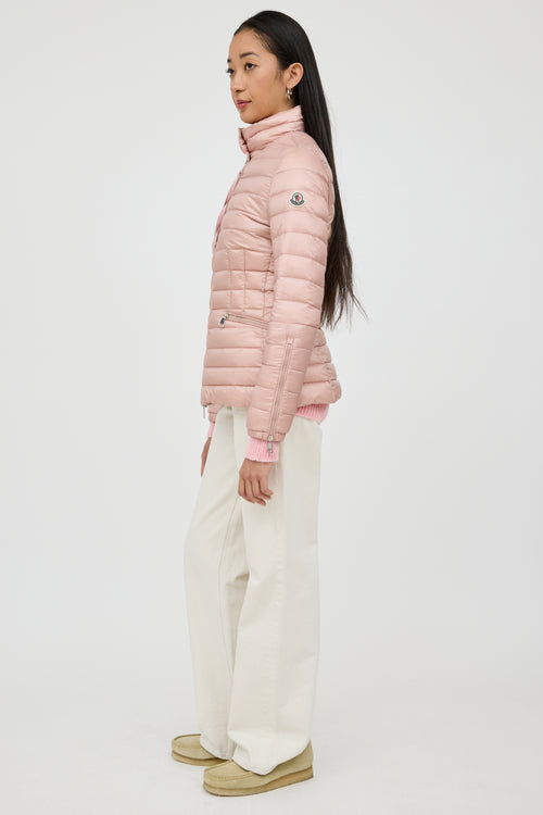 Moncler Pink Safre Down Jacket