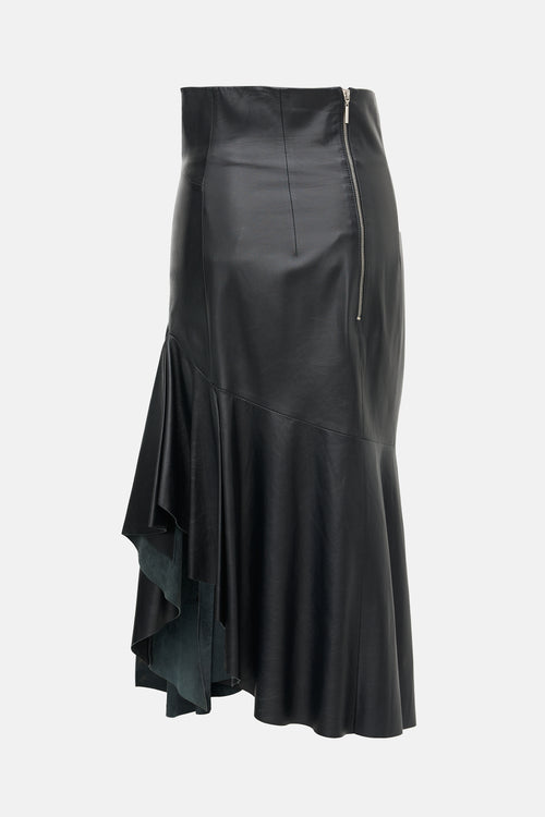 Monse Leather Asymmetrical Skirt