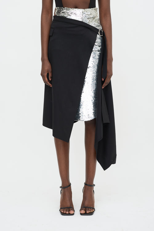 Monse Sequin & Twill Hybrid Skirt