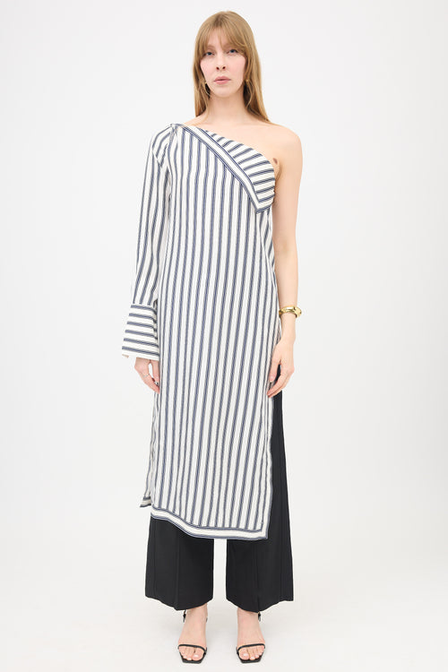 Monse Silk Striped Top