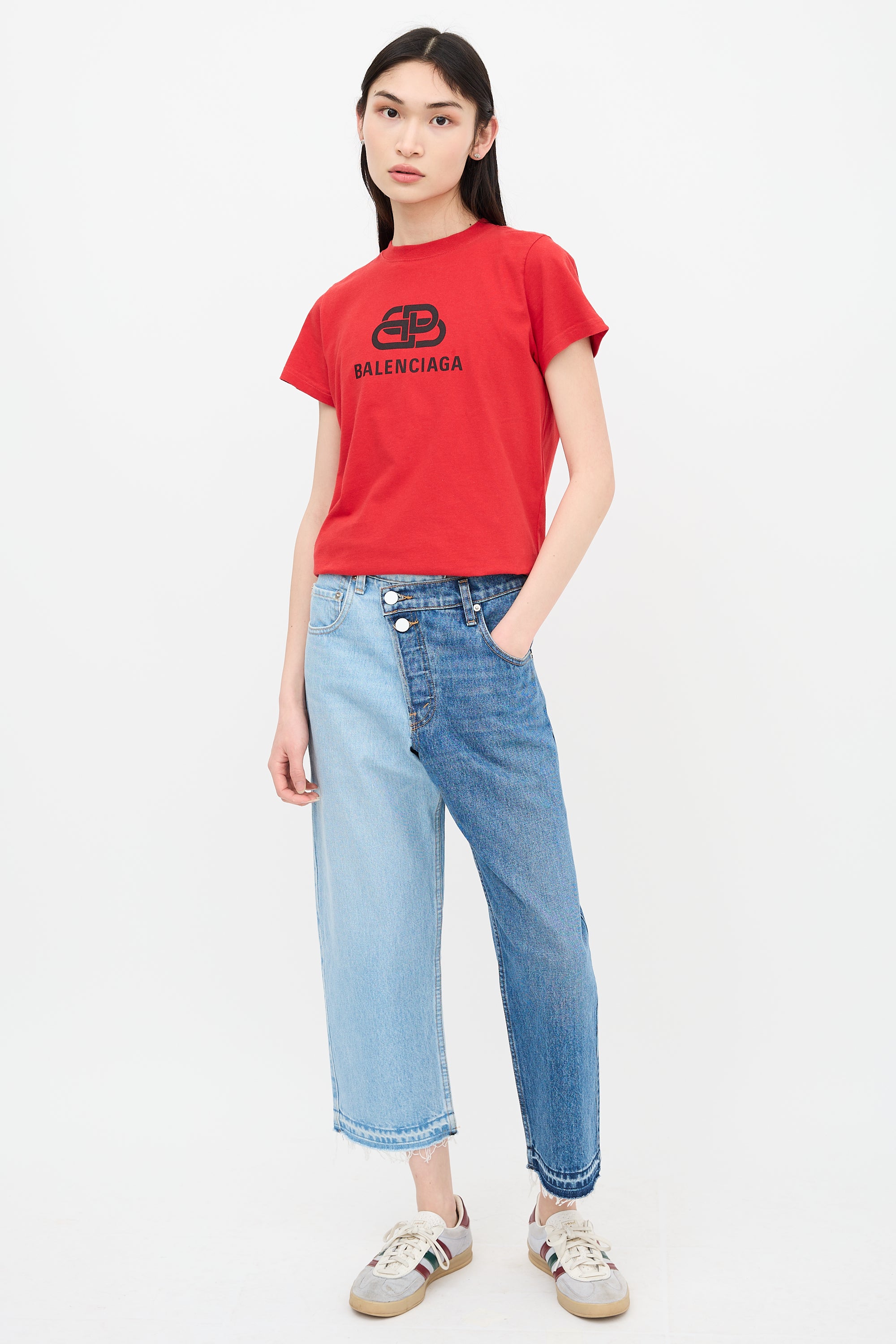 Monse Split Wash Cropped Jeans