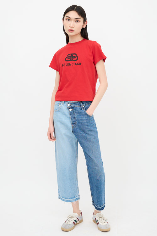 Monse Split Wash Cropped Jeans