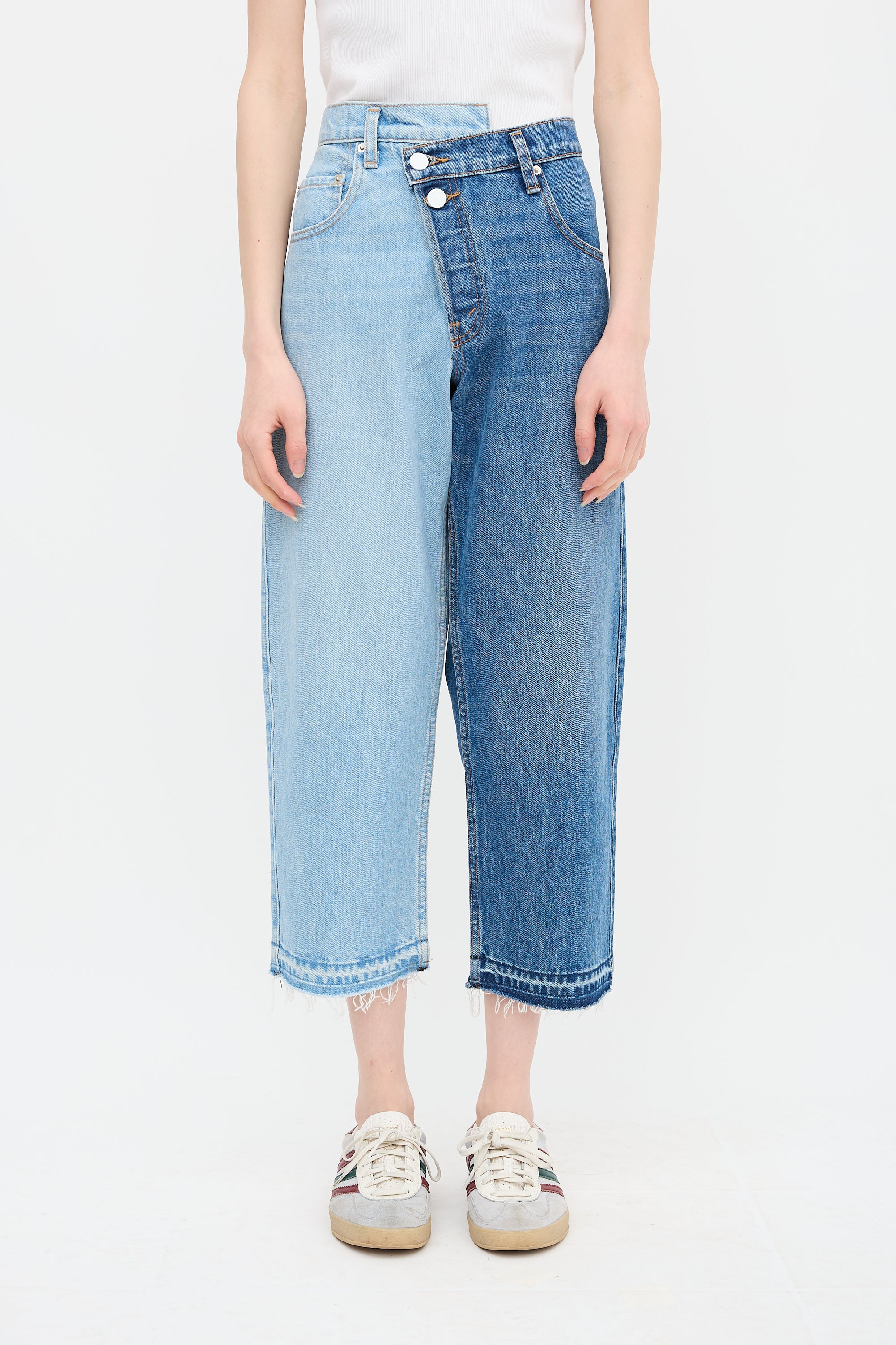 Monse Split Wash Cropped Jeans