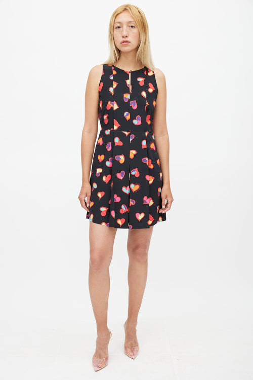 Moschino Black & Multicolour Pleated Heart Dress