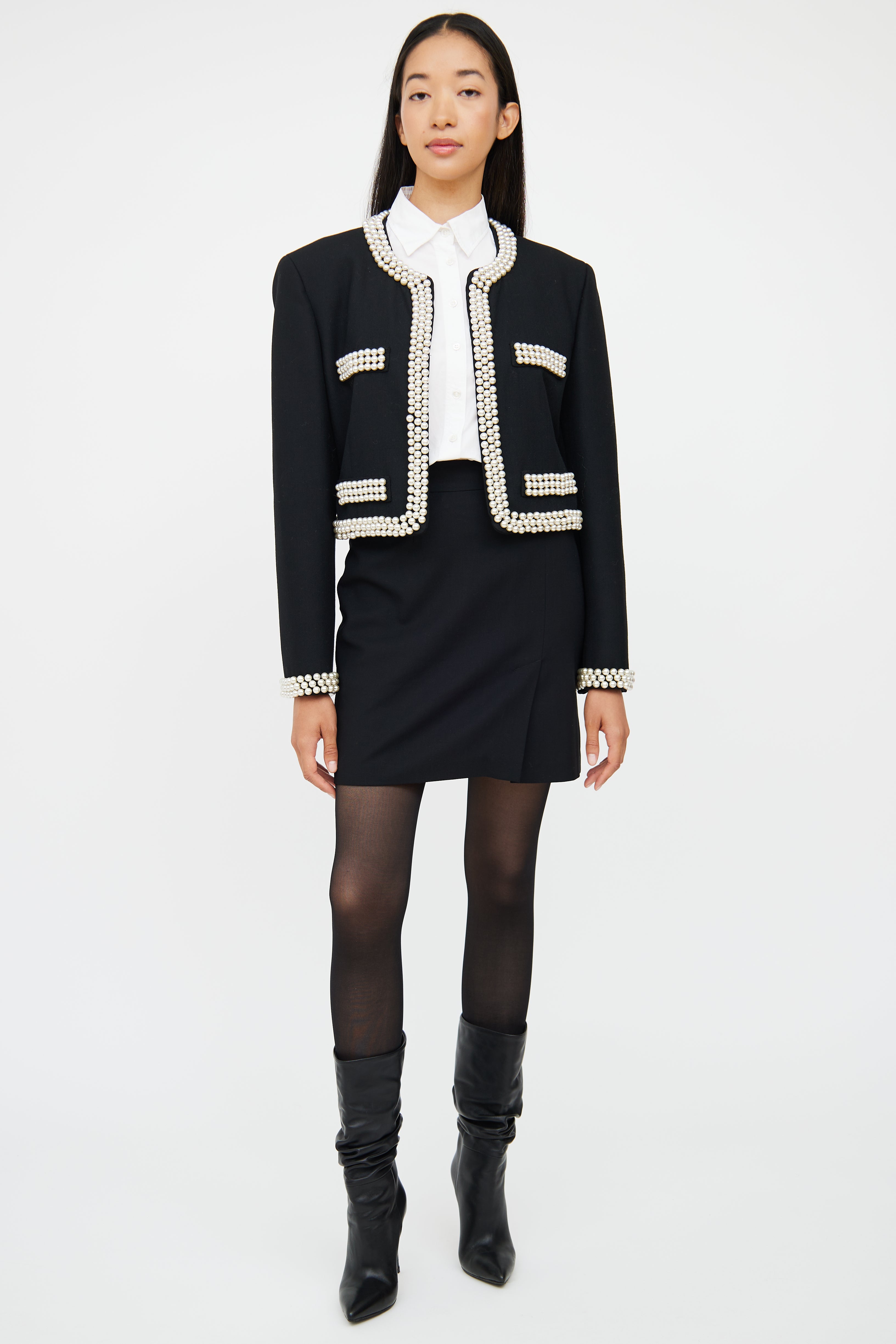 Pearl Wool Crop Jacket
