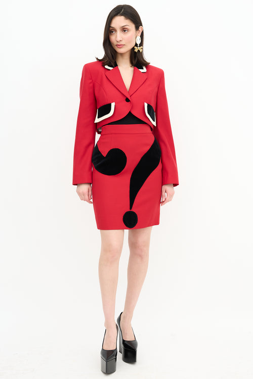 Moschino Question Mark Skirt Suit