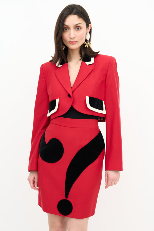 Moschino Question Mark Skirt Suit