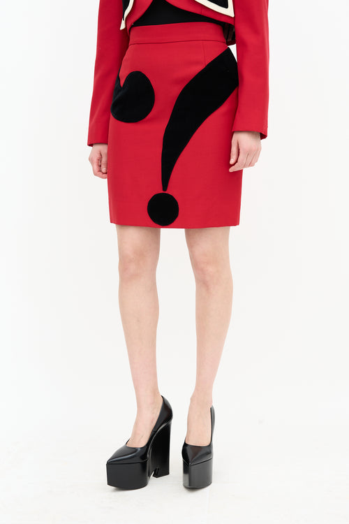 Moschino Question Mark Skirt Suit