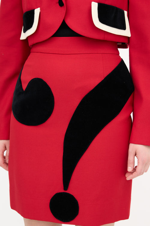Moschino Question Mark Skirt Suit