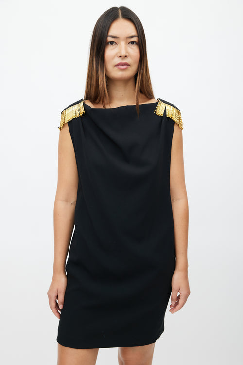 Moschino Cheap & Chic Black & Gold Bobby Pin Dress