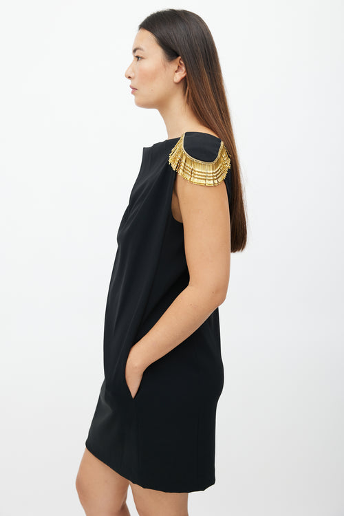 Moschino Cheap & Chic Black & Gold Bobby Pin Dress