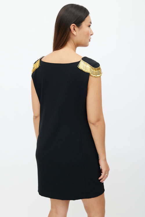Moschino Cheap & Chic Black & Gold Bobby Pin Dress
