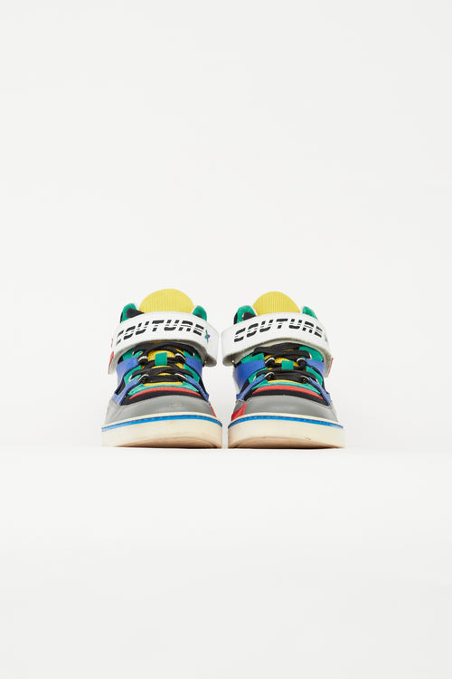Moschino Multi Color Block Couture High Top Sneaker