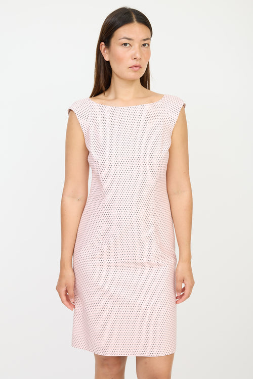 Moschino Pink & Black Polka Dot Dress