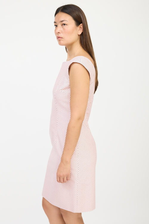 Moschino Pink & Black Polka Dot Dress