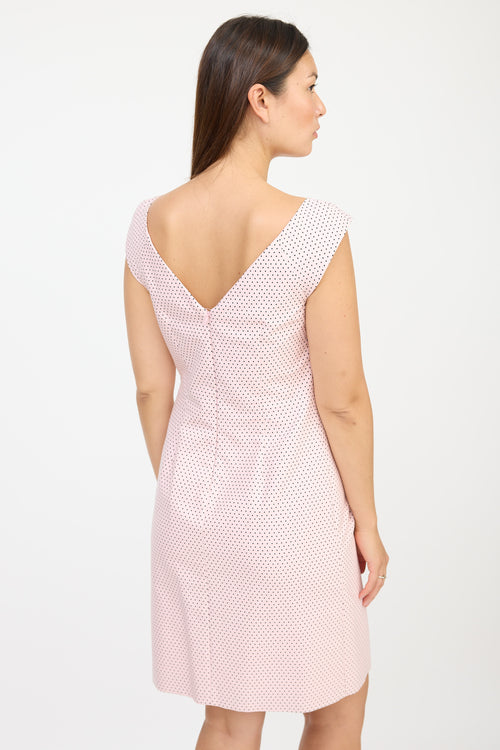 Moschino Pink & Black Polka Dot Dress