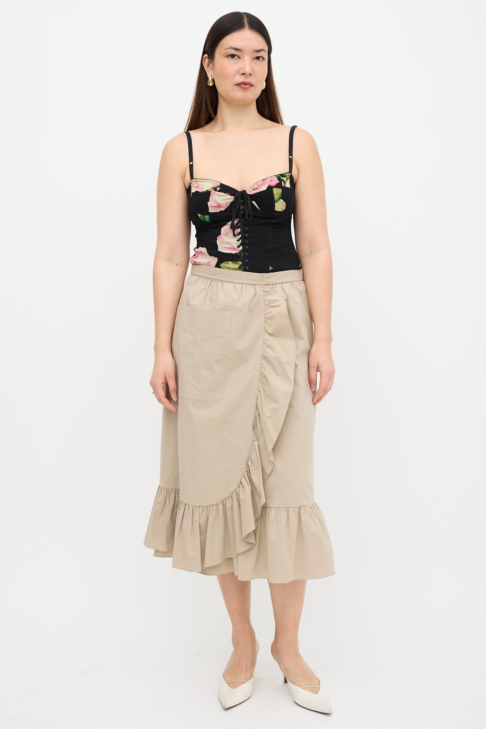 Moschino Ruffled Midi Skirt