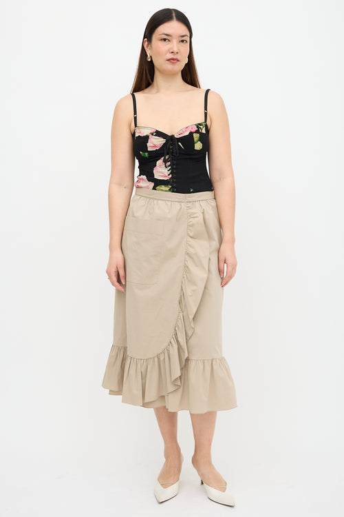 Moschino Ruffled Midi Skirt
