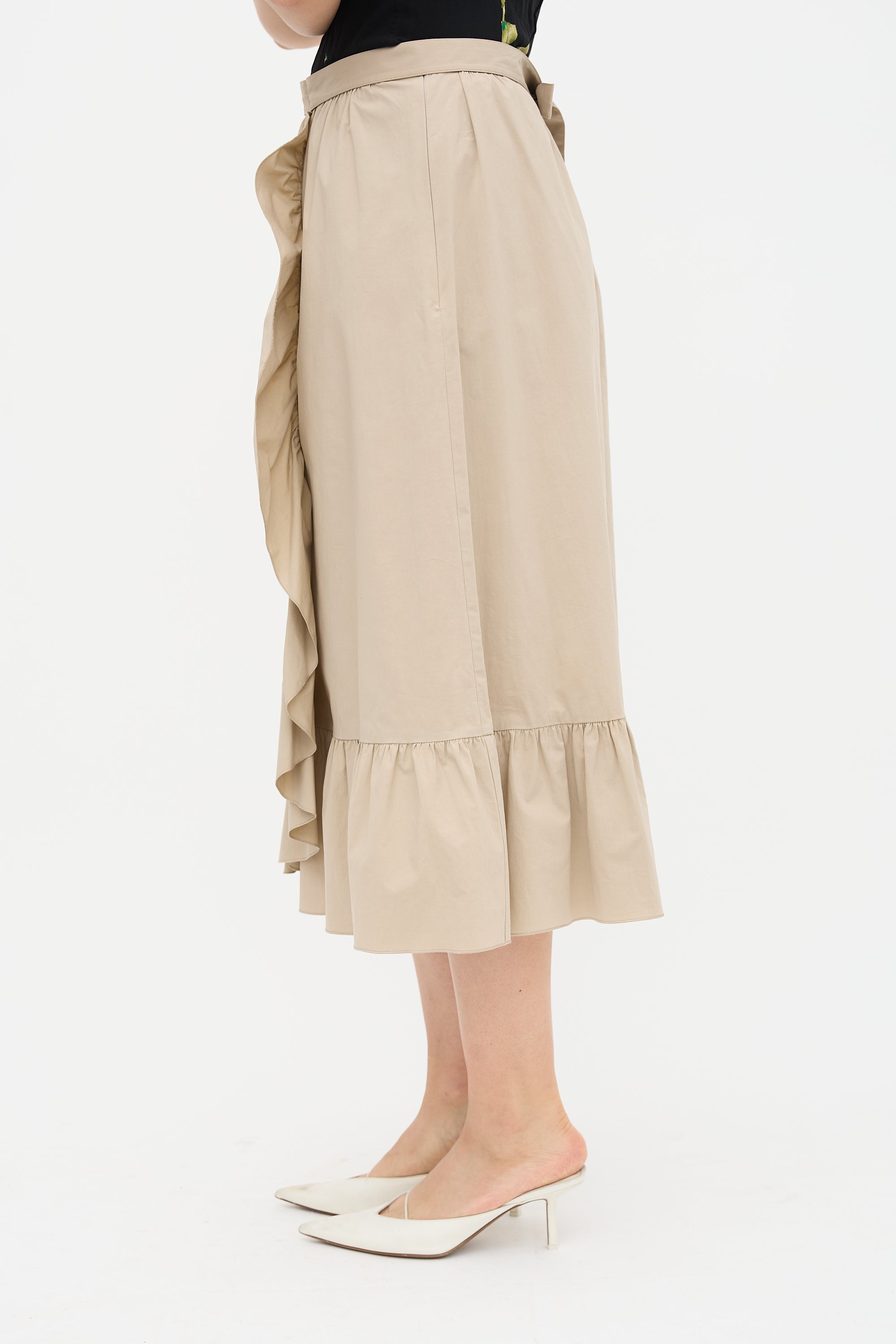 Moschino Ruffled Midi Skirt