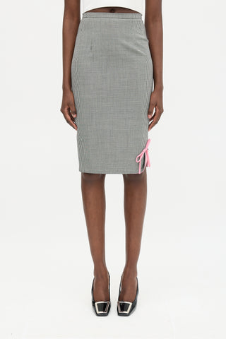 Moschino Vintage Wool Patterned Skirt
