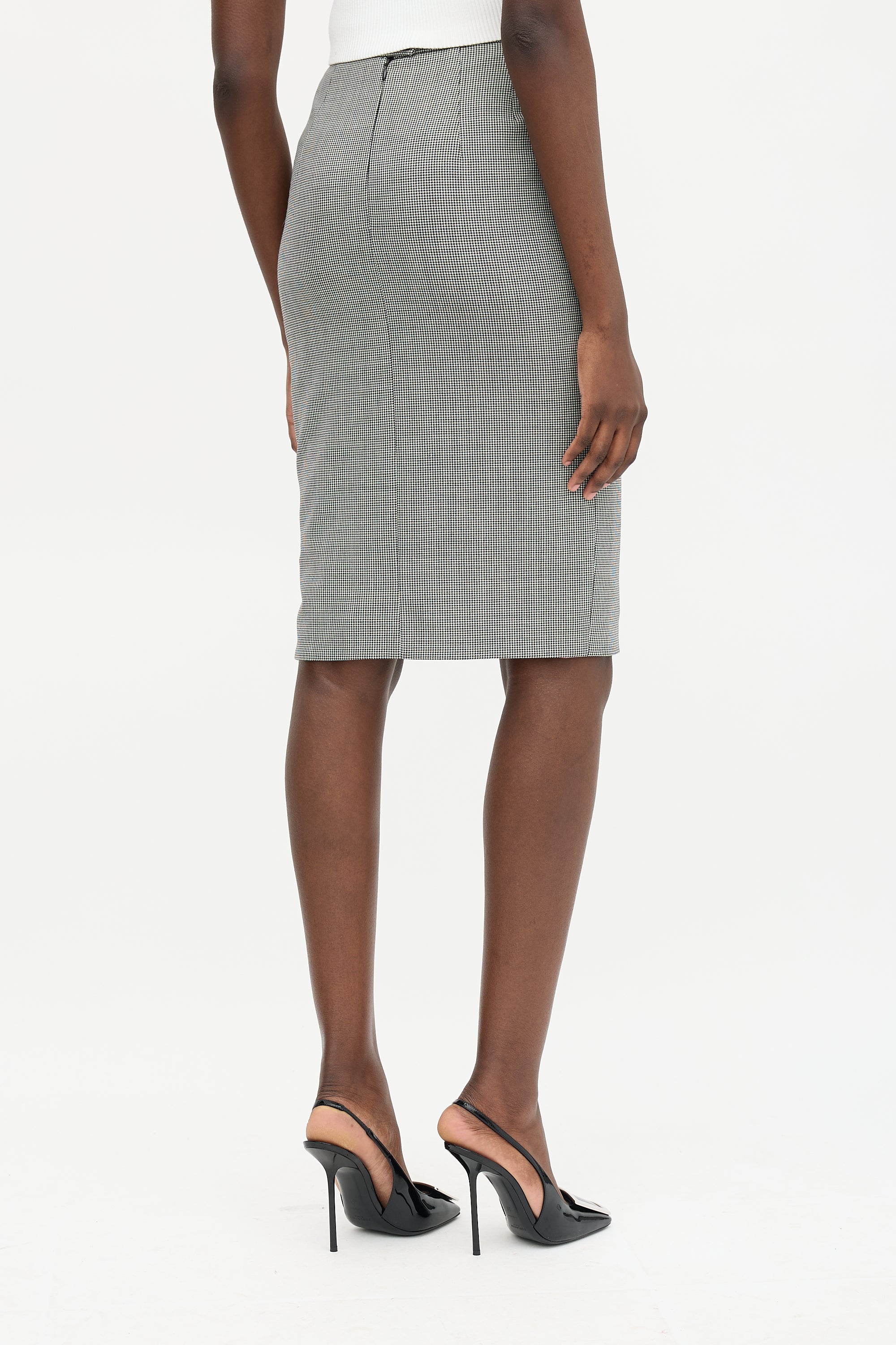 Moschino Vintage Wool Patterned Skirt