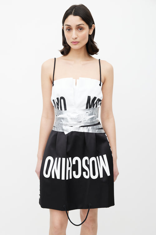 Moschino Couture FW17 Black & White Logo Mini Dress
