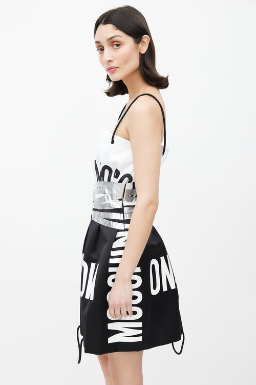 Moschino Couture FW17 Black & White Logo Mini Dress