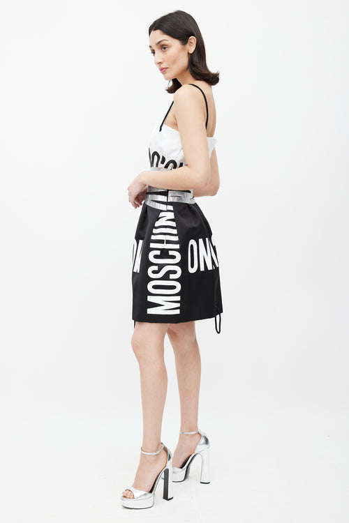 Moschino Couture FW17 Black & White Logo Mini Dress