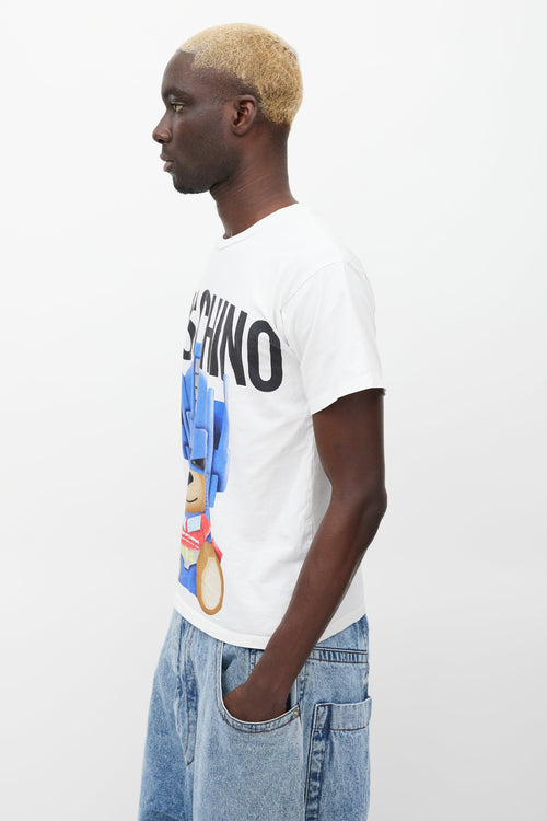 Moschino White & Multicolour Graphic T-Shirt
