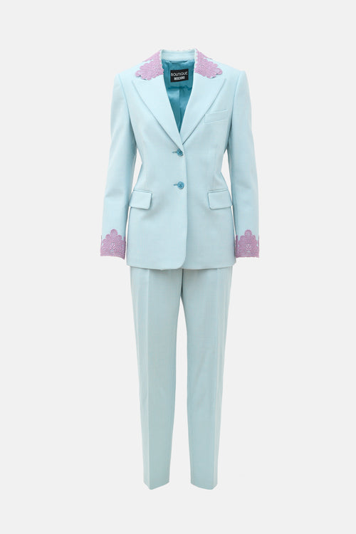 Moschino Wool Patterned Suit