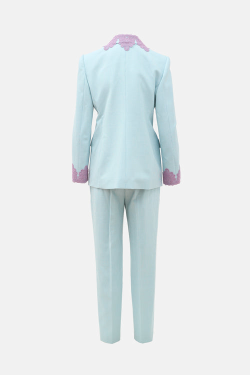 Moschino Wool Patterned Suit